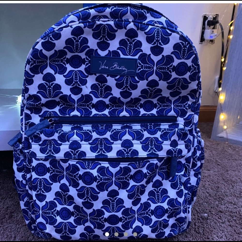 vera bradley blue floral backpack